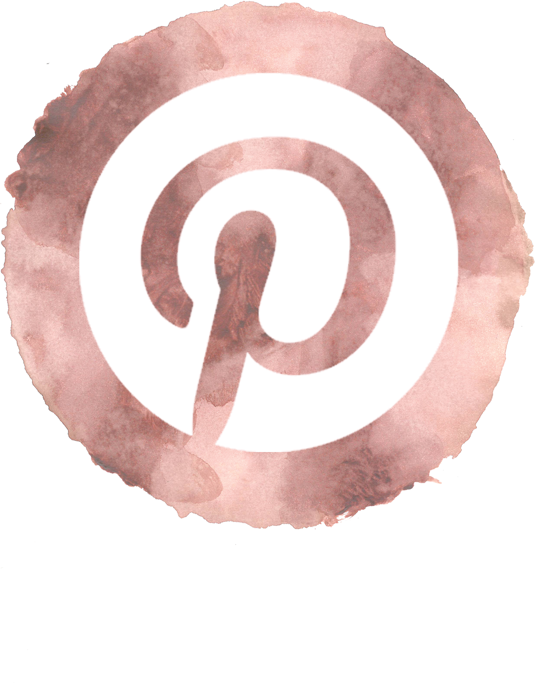 Pinterest 水彩風格標誌 壁紙 — 黑色背景上柔和粉紅色水彩風格的Pinterest標誌，帶有撕裂紙邊。