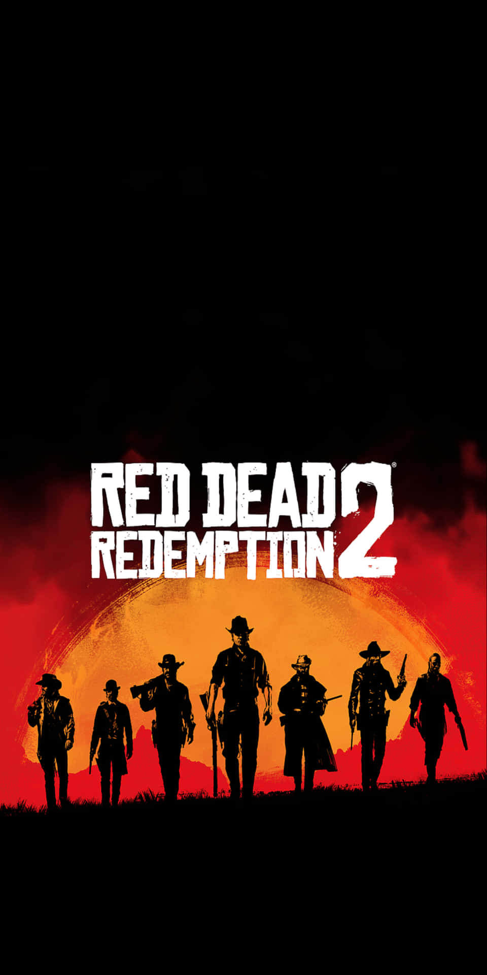 牛仔剪影映襯紅色夕陽，附有 Red Dead Redemption 2 標題。