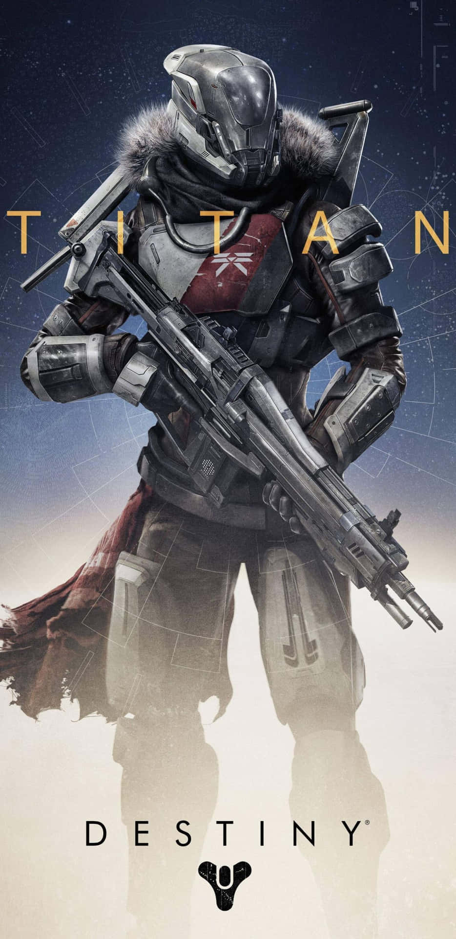 Destiny中的泰坦角色在太空中手持大型武器