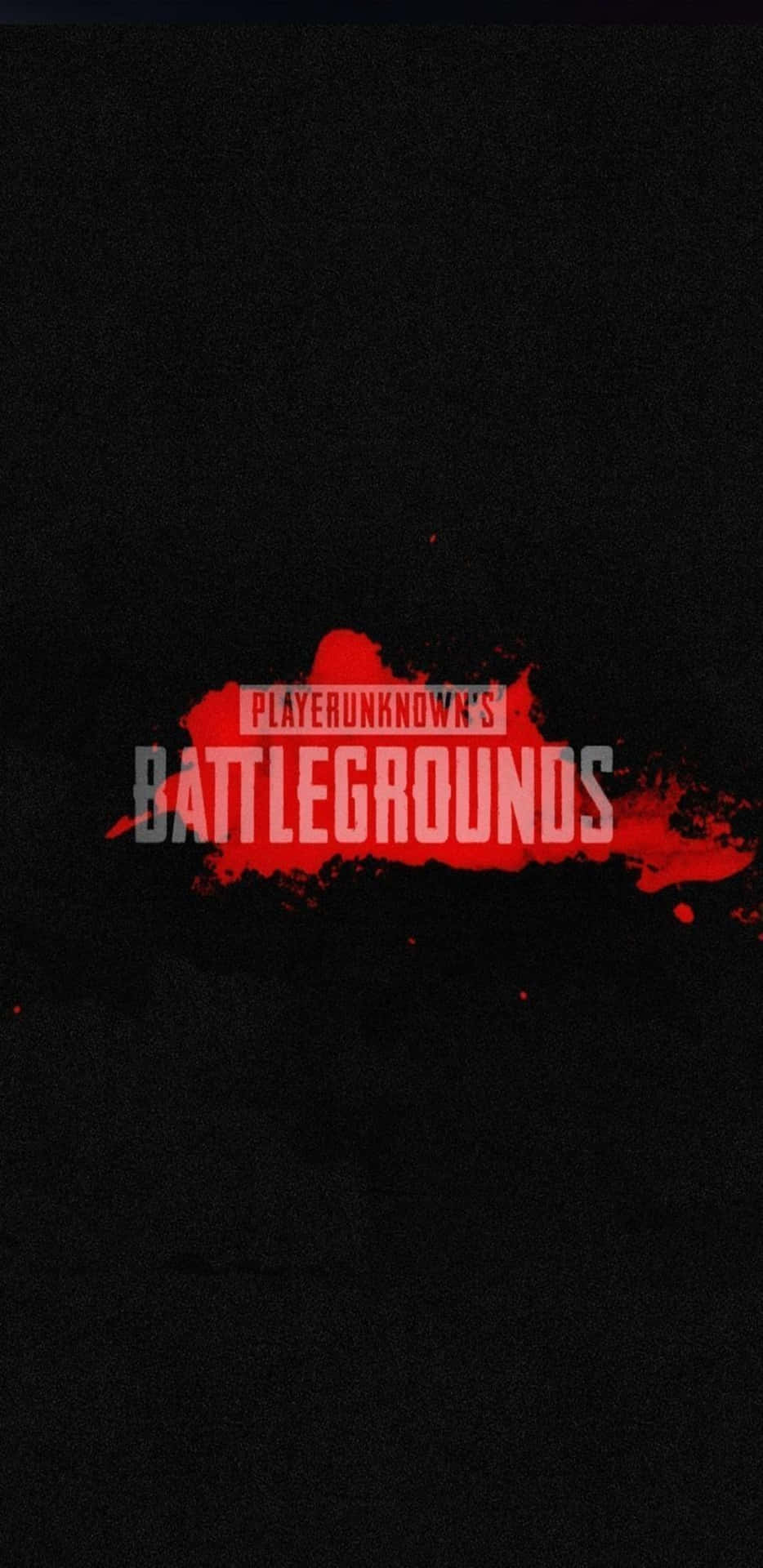黑色背景上紅色潑濺的 PlayerUnknown's Battlegrounds 遊戲標誌