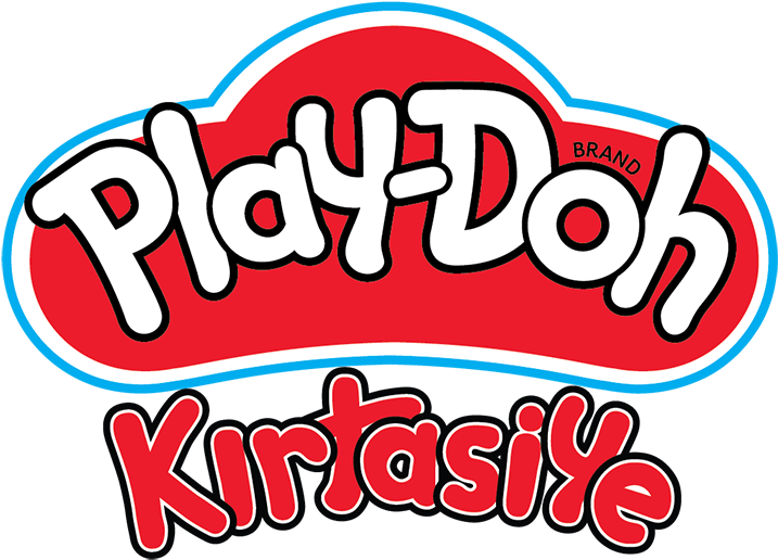 Play-Doh 標誌紅色背景 壁紙 — Play-Doh 標誌，採用大膽的紅、白、藍色，下方有土耳其文文字，背景為黑色。