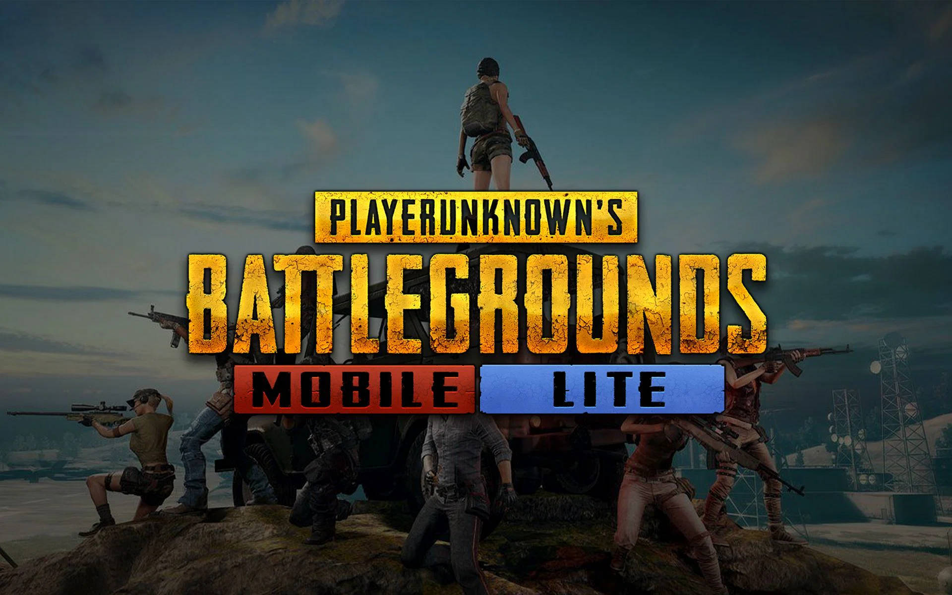 玩家身穿戰鬥裝備站在山丘上，帶有PlayerUnknown's Battlegrounds Mobile Lite標誌。