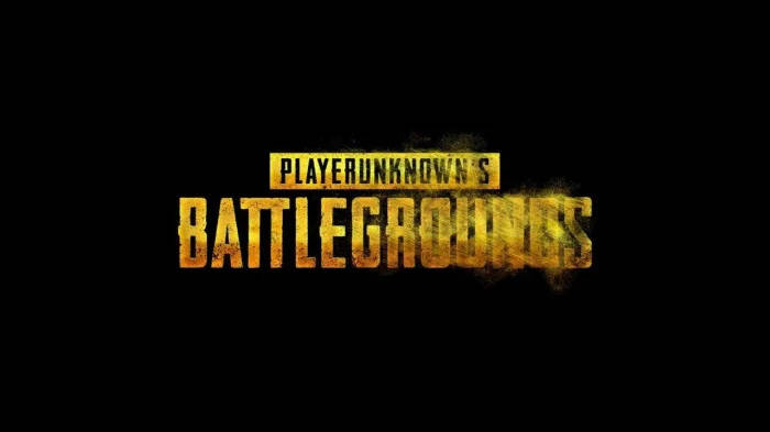PlayerUnknown's Battlegrounds 遊戲標誌，黑色背景上帶有火黃色文字