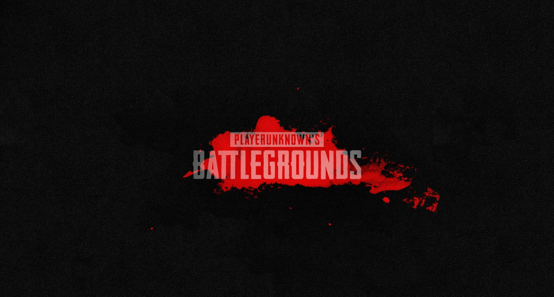 Pubg Logo 桌布 壁紙 — PlayerUnknown's Battlegrounds 嘅大膽紅色濺射標誌喺有紋理嘅黑色背景上突出顯示。
