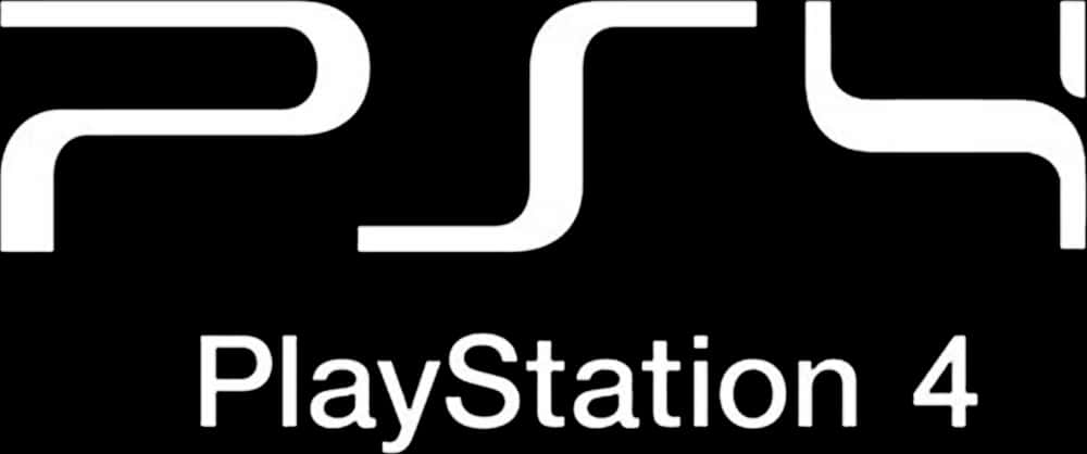 PlayStation 4黑白標誌 壁紙 — 在純黑色背景上，以簡潔極簡字體呈現大膽的白色 PlayStation 4 標誌。