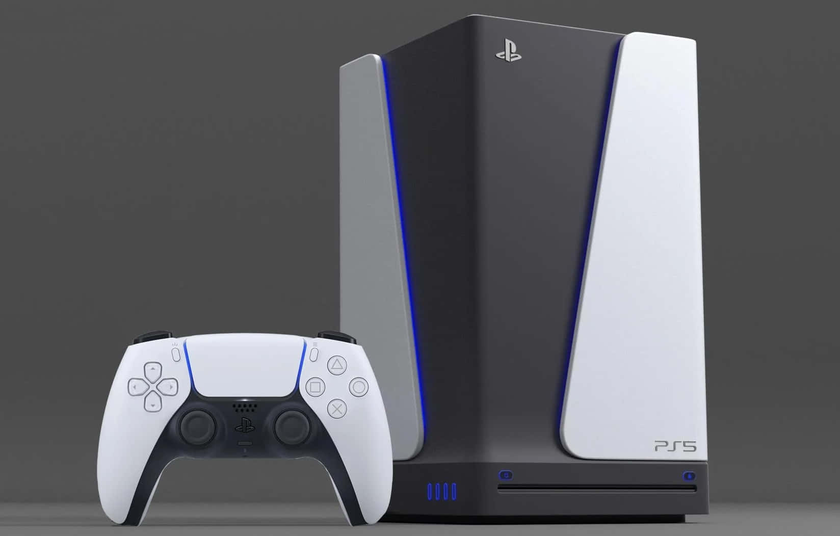 PlayStation主機旁邊放著一個手掣 壁紙