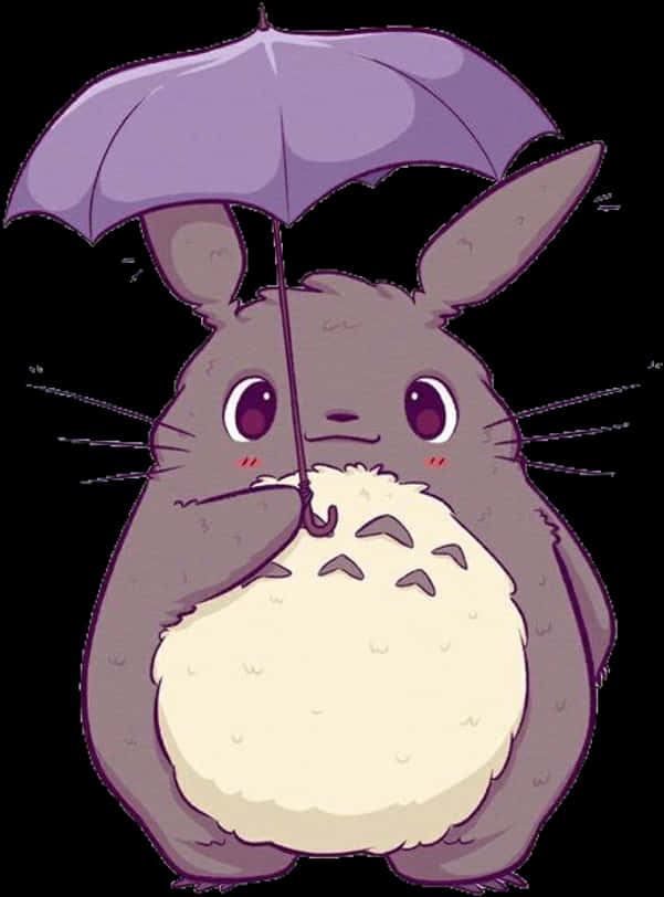 可愛持傘卡通生物.PNG 壁紙