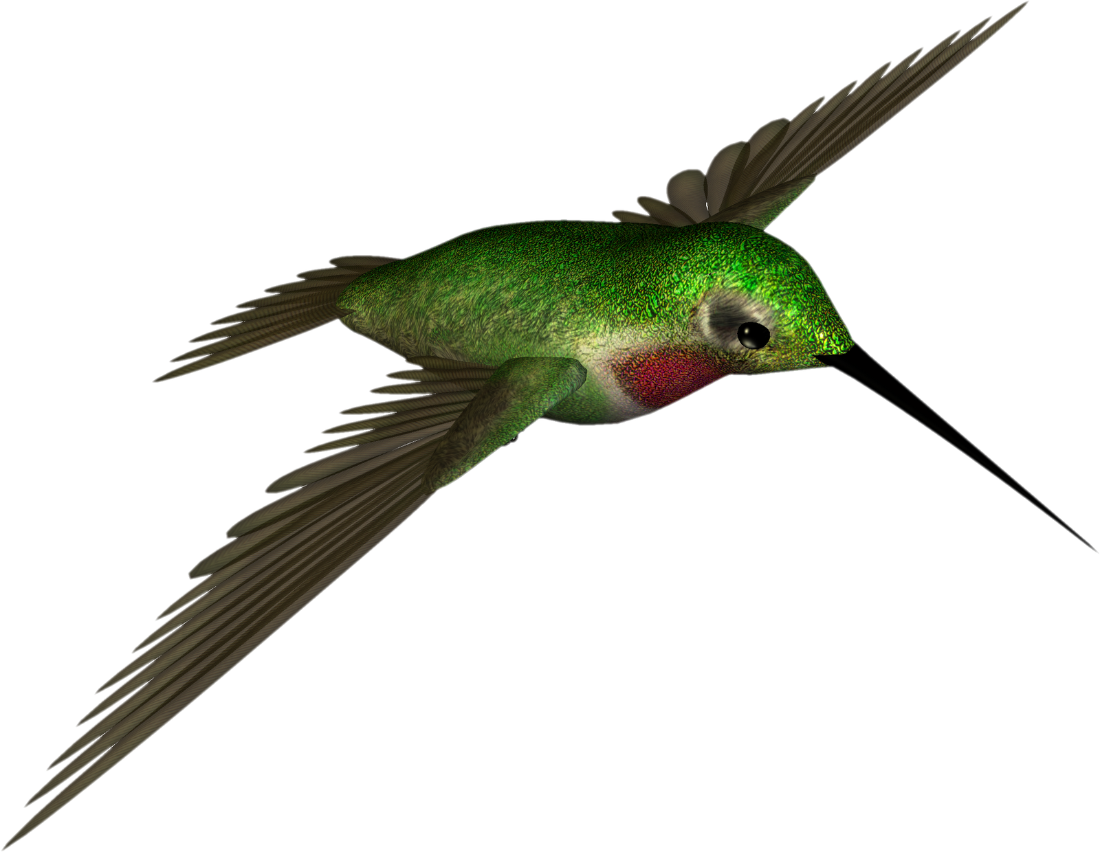 綠色蜂鳥飛行.PNG 壁紙