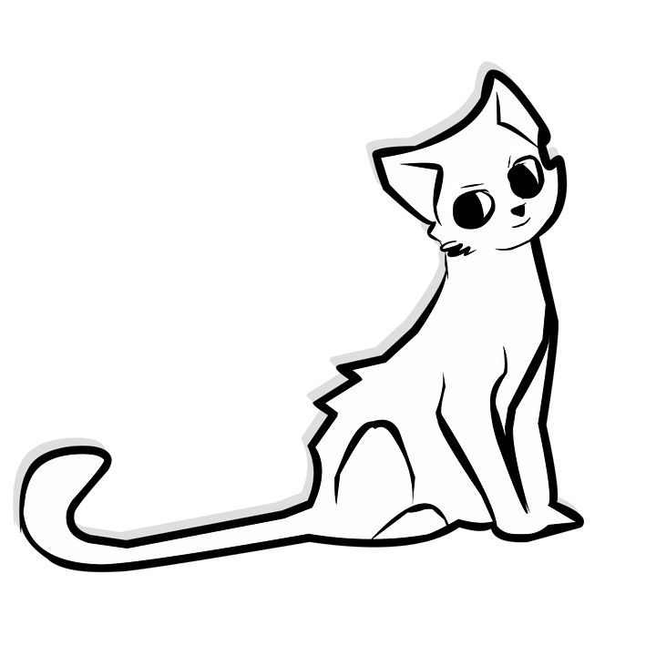 坐姿素描貓插畫.PNG 壁紙