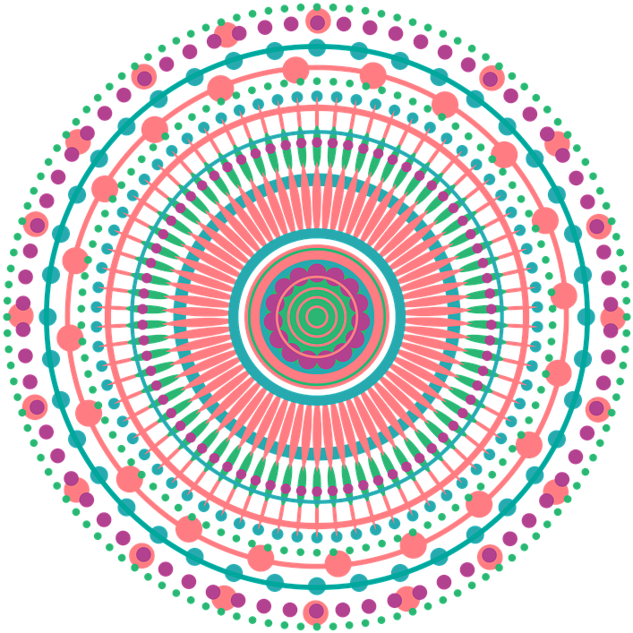 色彩繽紛的圓形曼陀羅圖案.PNG 壁紙