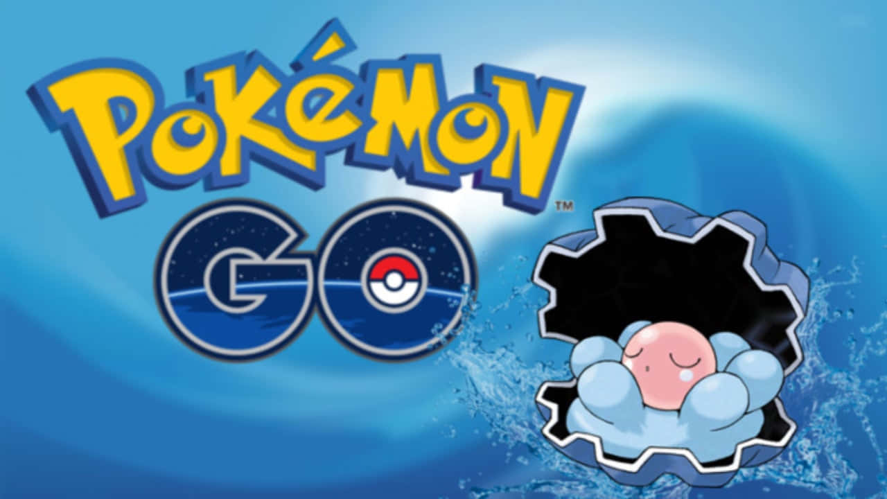 Pokémon GO 標誌，呆呆獸在水花中睡覺。