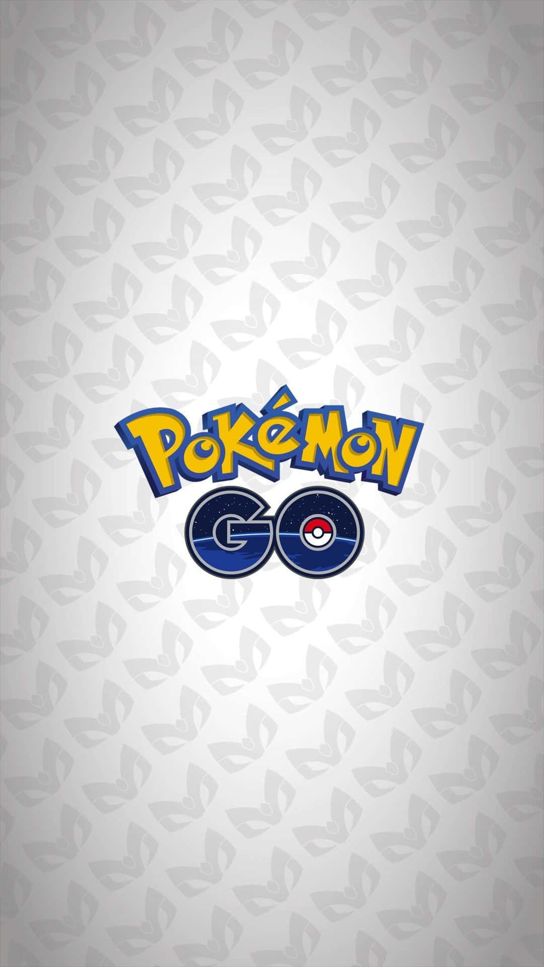 Pokemon GO 應用程式標誌在灰色圖案背景上。