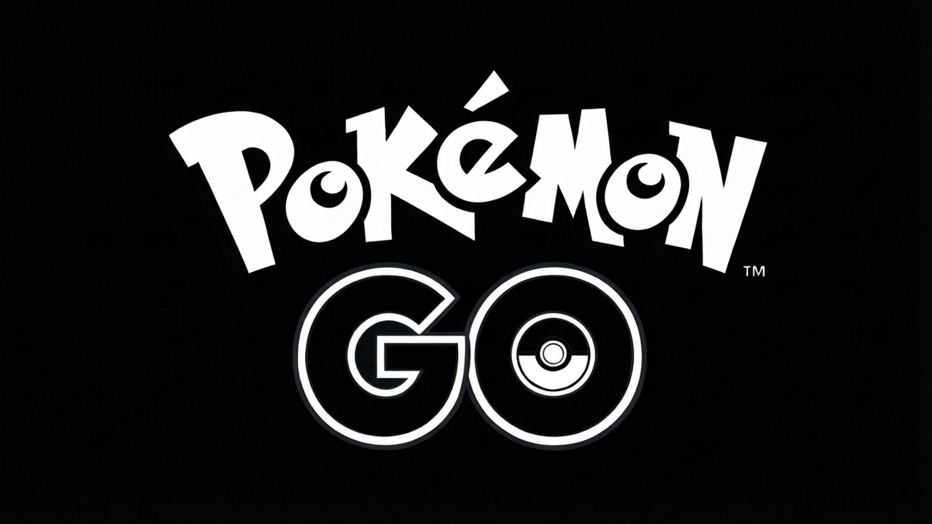 黑色背景上的白色Pokémon GO標誌