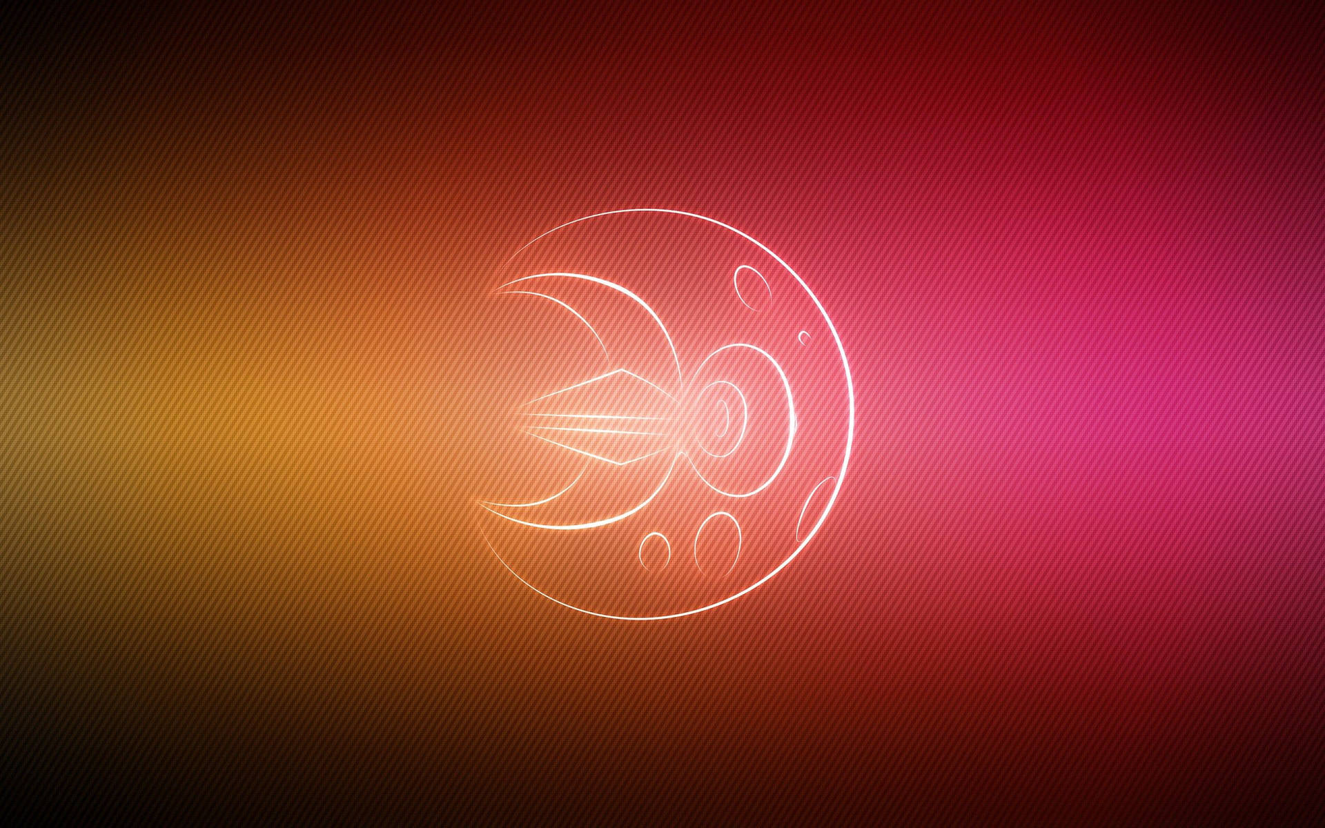 霓虹橙粉風寶可夢 Lunatone 壁紙插畫