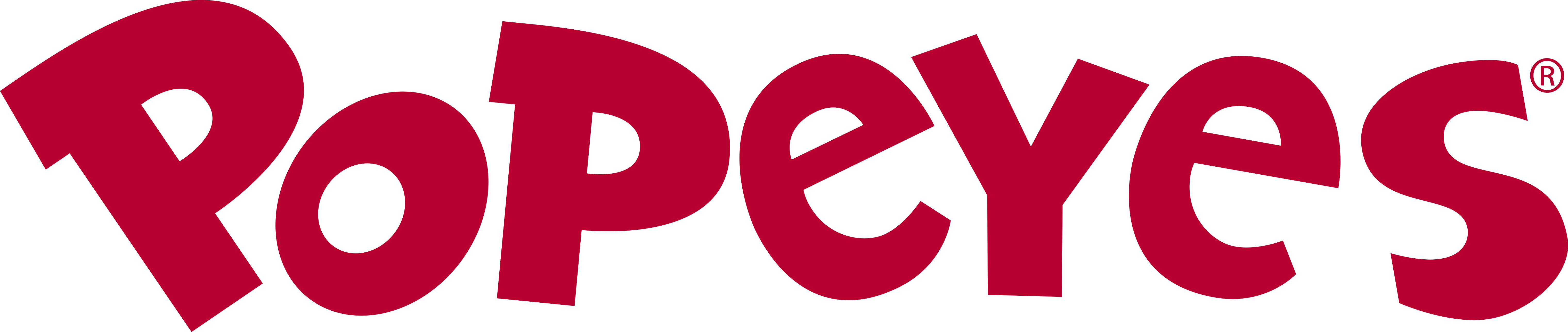Popeyes紅色背景標誌 壁紙 — 黑色背景上帶有風格化字體的醒目紅色 Popeyes 標誌。
