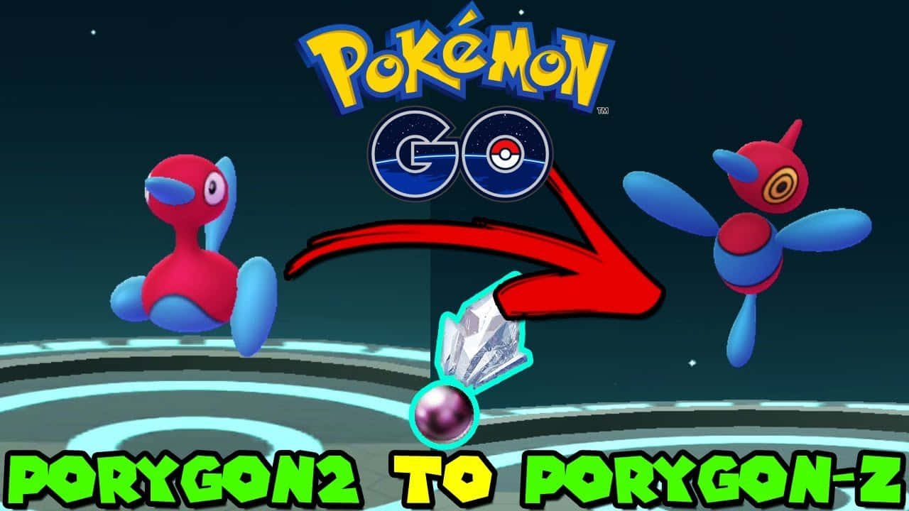 多邊獸2型在Pokémon GO中用水晶和紅色箭頭進化成多邊獸Z。