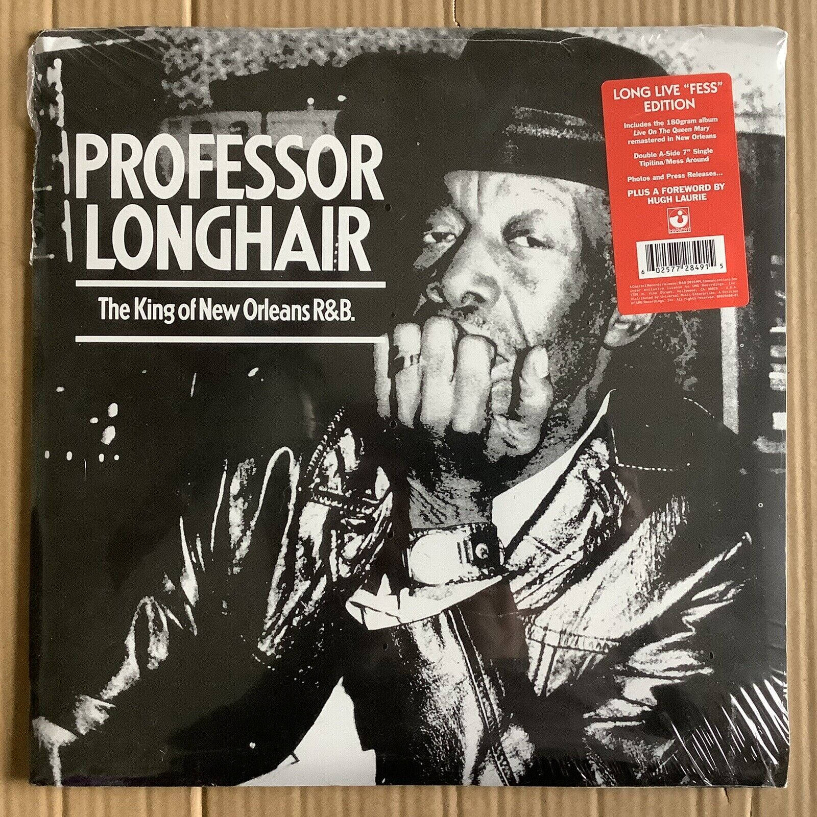 Professor Longhair 的黑膠唱片封面，紙板上有紅色貼紙。