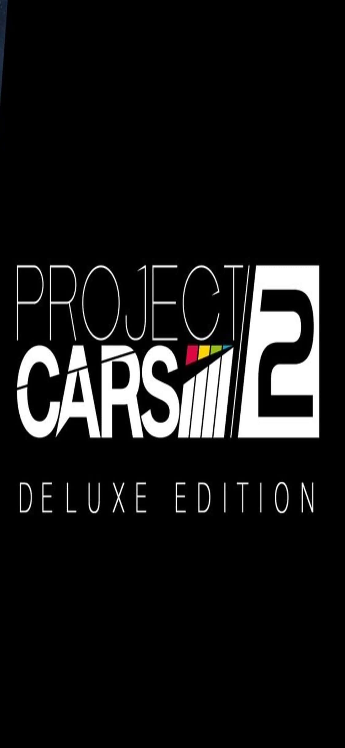 Project Cars 2 高級版標誌 壁紙 — Project Cars 2 Deluxe Edition 的粗體白色文字在純黑色背景上顯得格外突出。