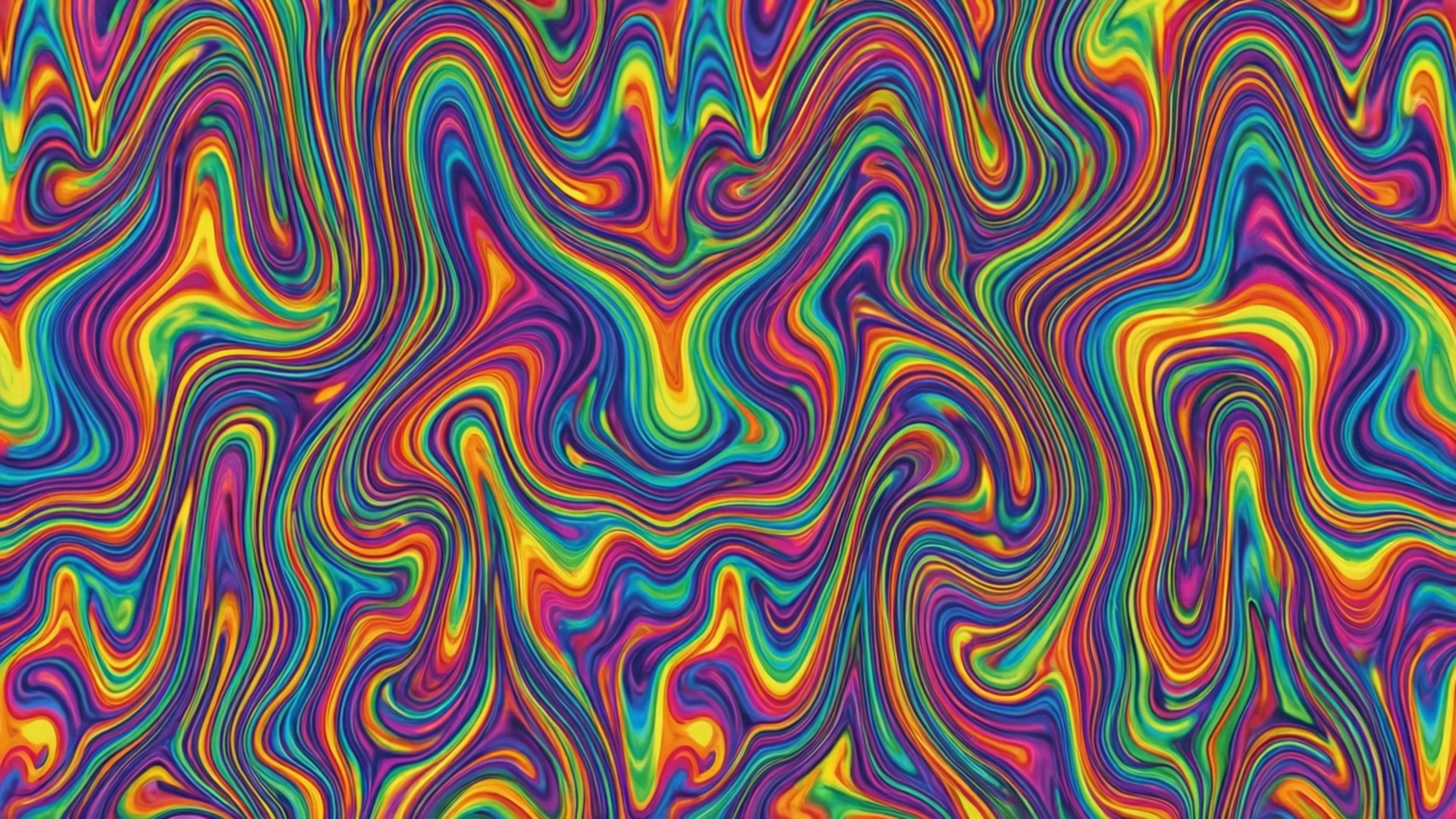 動態流動的彩虹色，呈現抽象波浪圖案