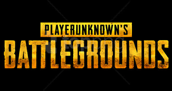 PUBG 遊戲標誌 壁紙 — 大膽的金色紋理「PLAYERUNKNOWN'S BATTLEGROUNDS」標誌在純黑背景上脫穎而出。