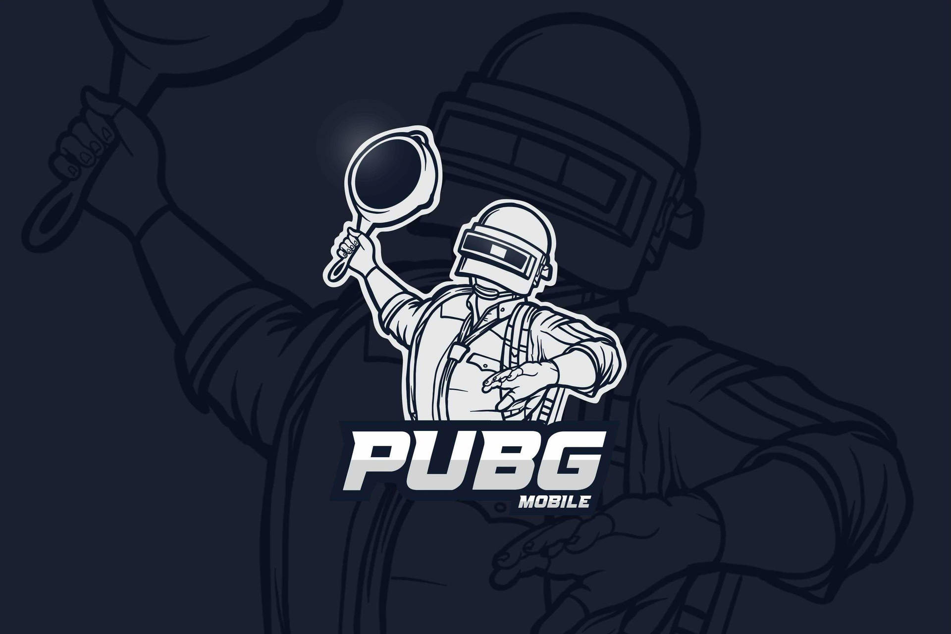 PUBG Mobile 標誌，士兵手持平底鍋