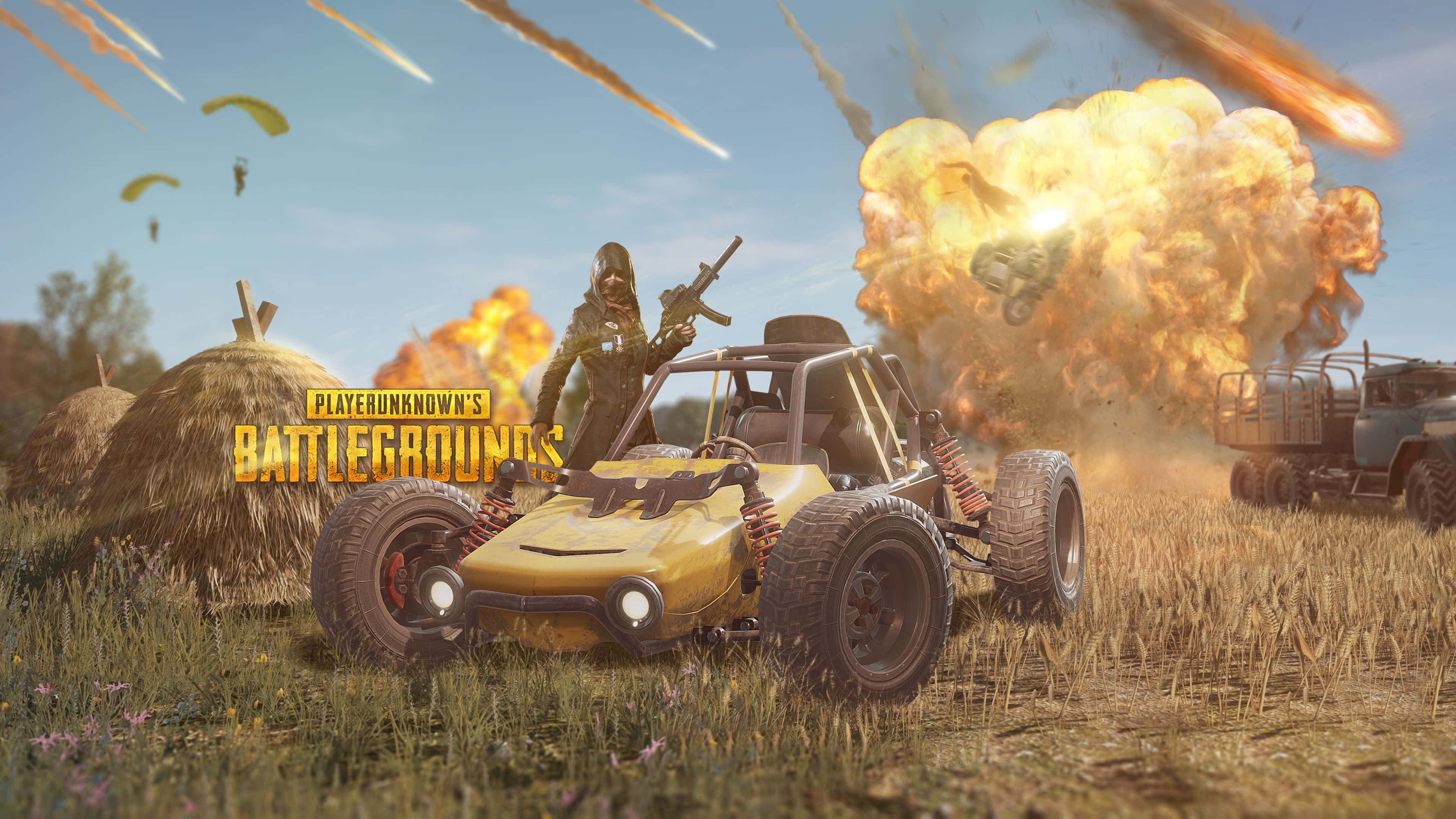 PUBG Mobile - 一輛車駛過田野 壁紙