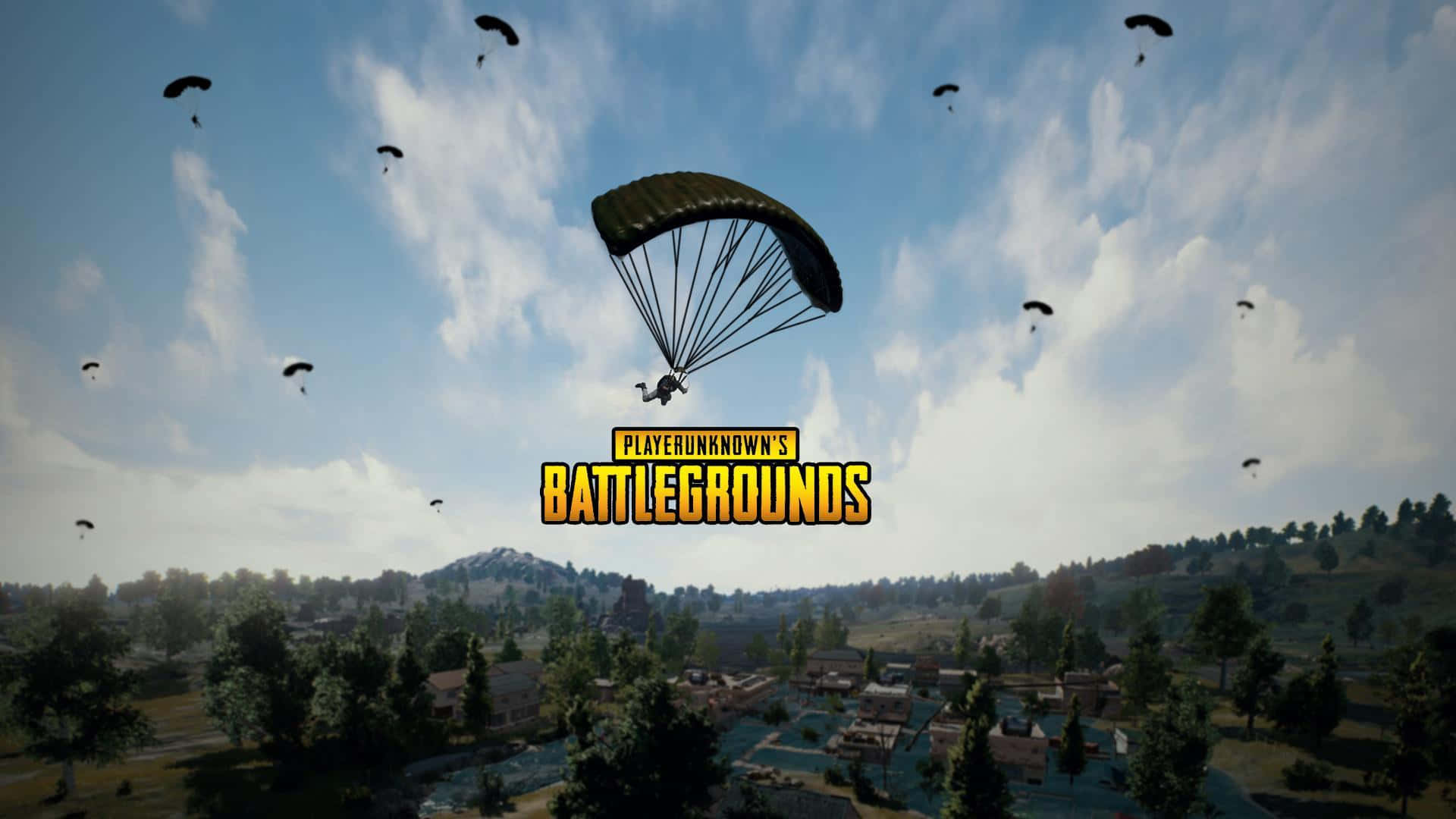 PUBG Mobile - 降落傘飛越村莊上空 壁紙