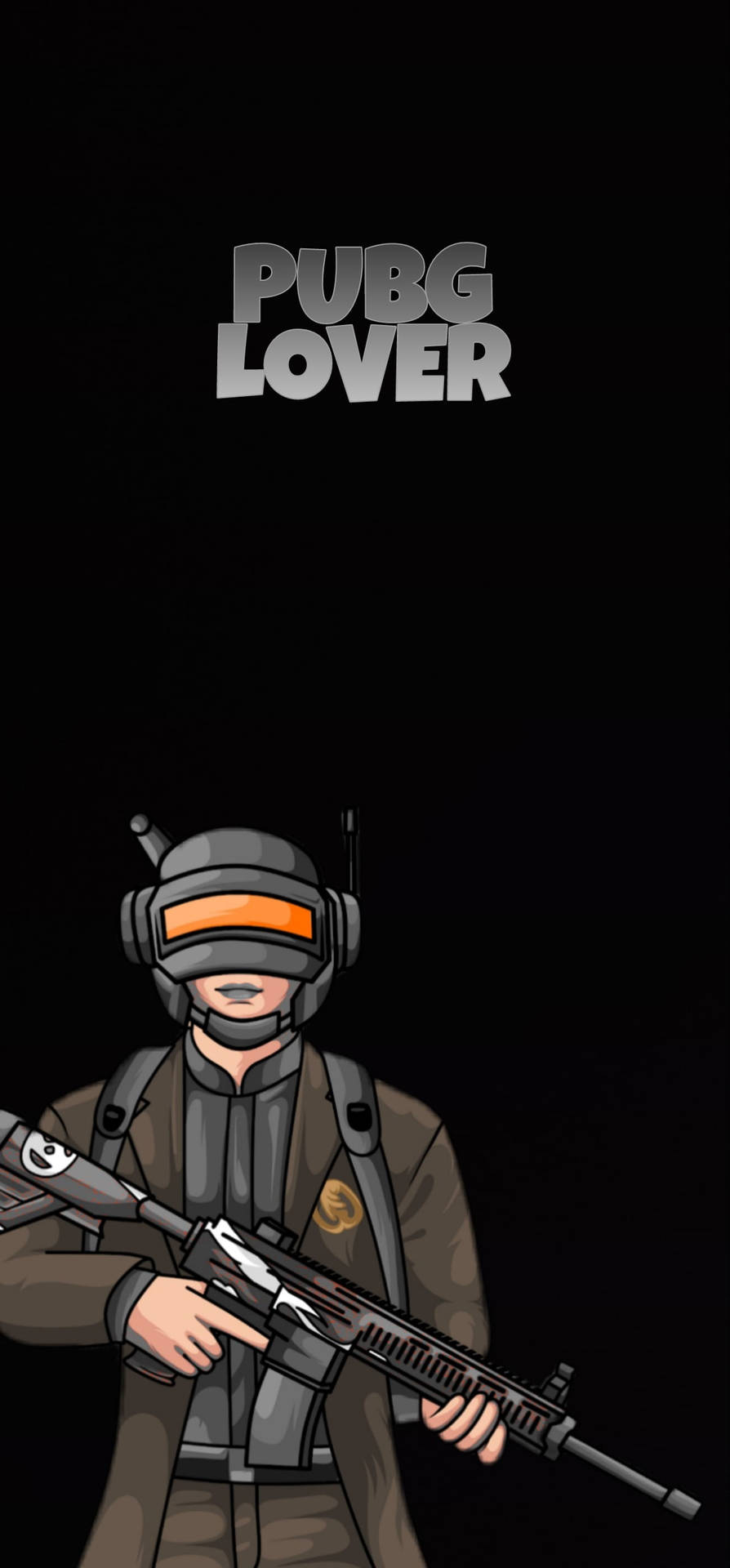 穿著戰術裝備的PUBG玩家手持帶有發光橙色護目鏡的步槍。