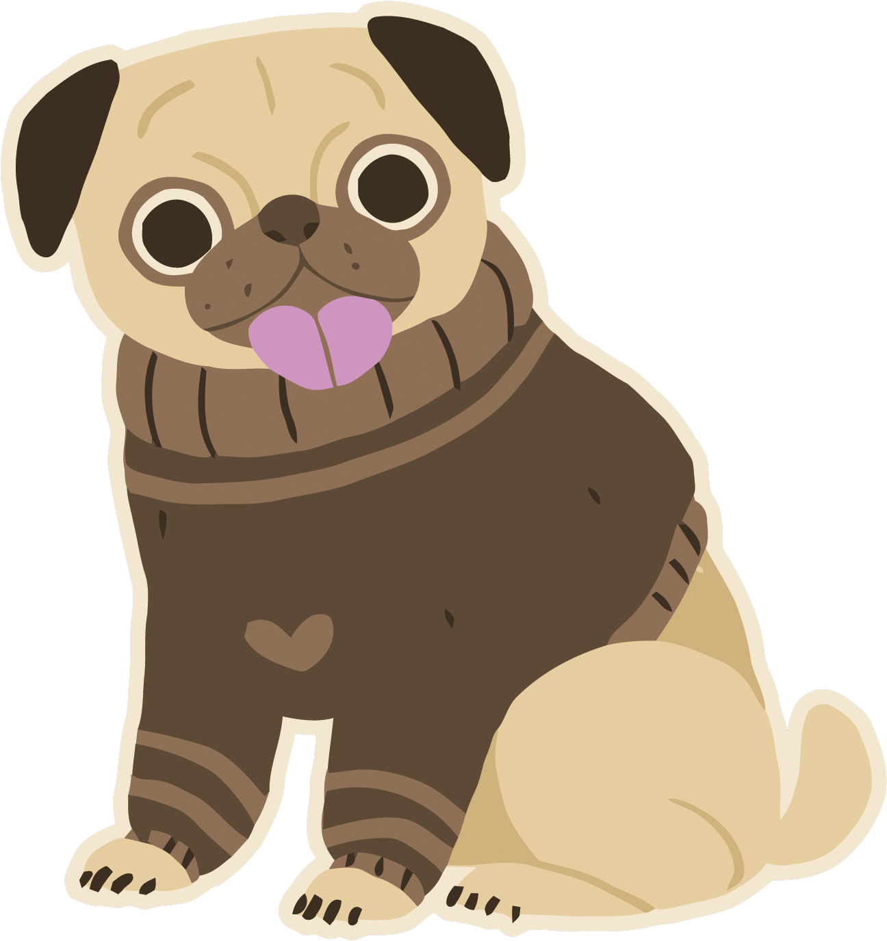 可愛卡通Pugin毛衣 壁紙