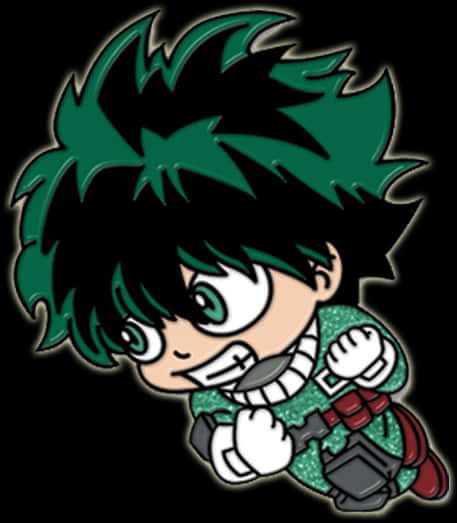 Q版 Deku 英雄姿勢 PNG 壁紙