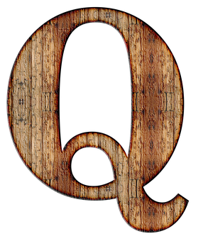 鄉村風格木製字母Q 壁紙