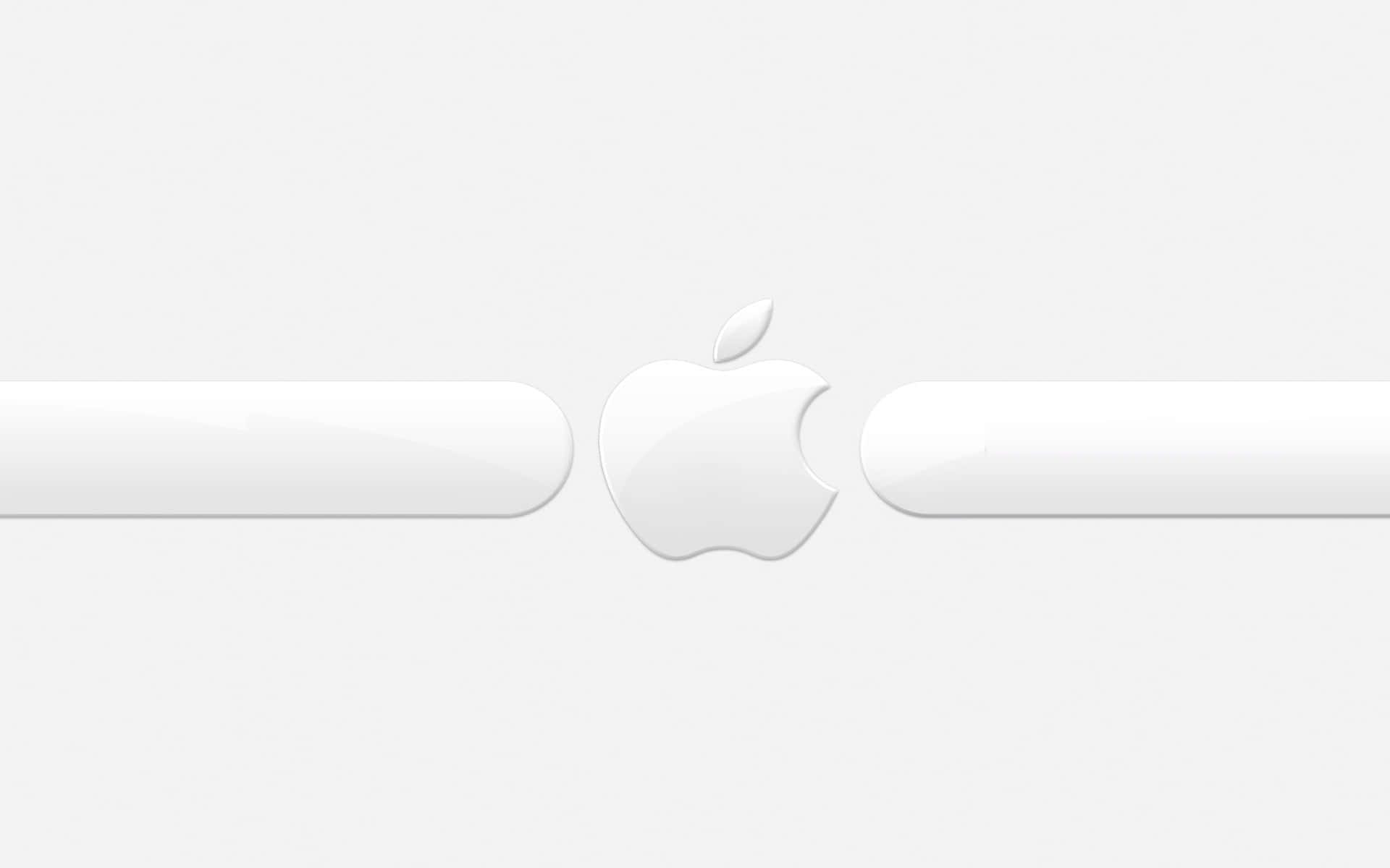 兩個白色條之間居中放置的Apple標誌（淺灰色背景）。