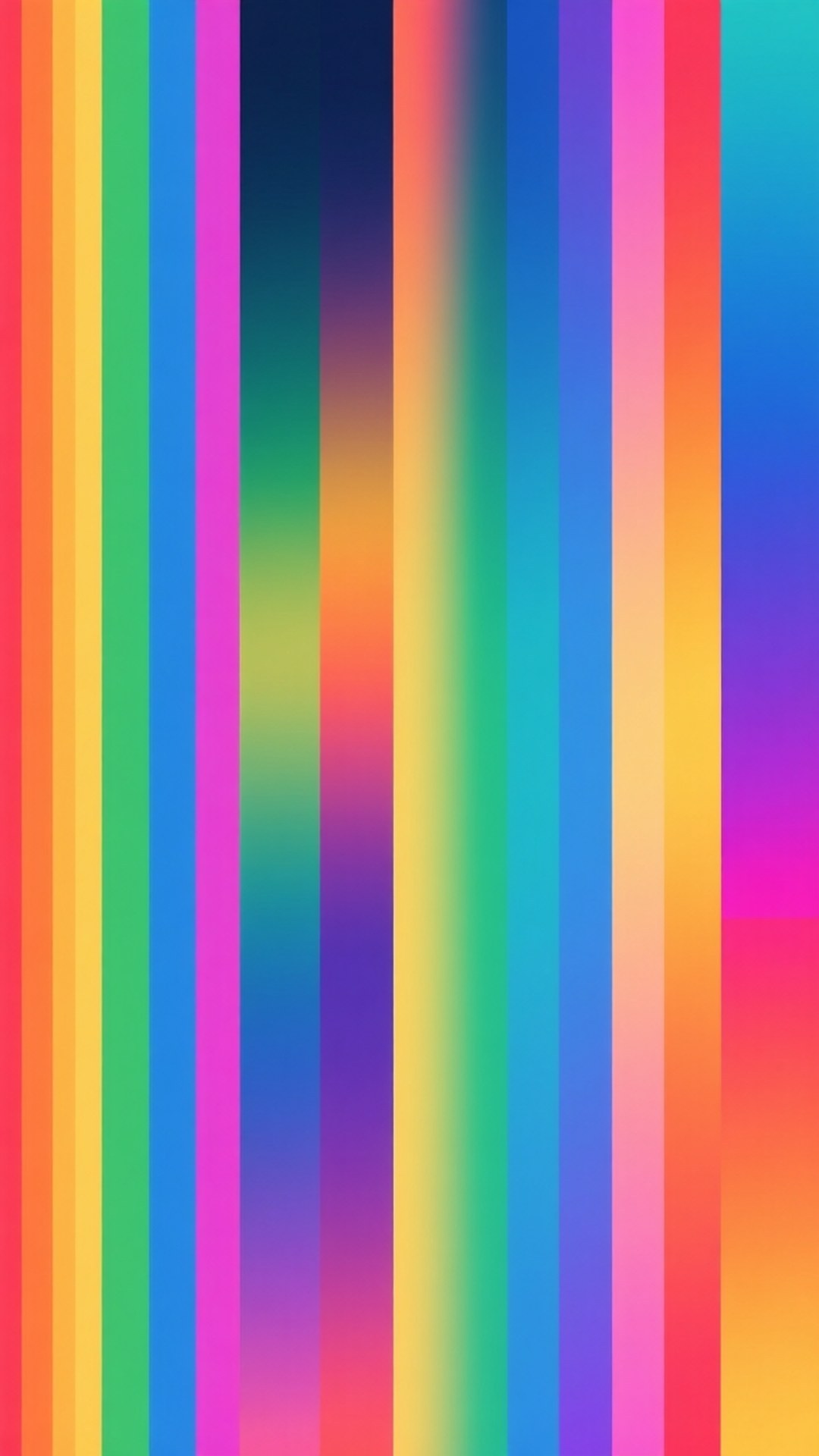 垂直彩虹條紋，在數碼抽象圖案中帶有柔和混合漸變