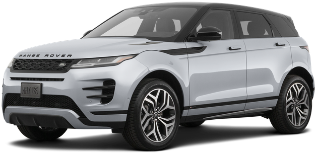 銀色路虎Range Rover Evoque側面視圖 壁紙 — 一輛時尚的銀色 Range Rover Evoque SUV 在工作室燈光下展示，背景透明。