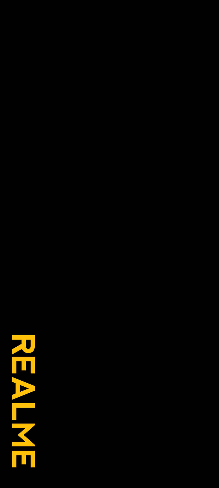 黑色背景上的黃色 realme 標誌