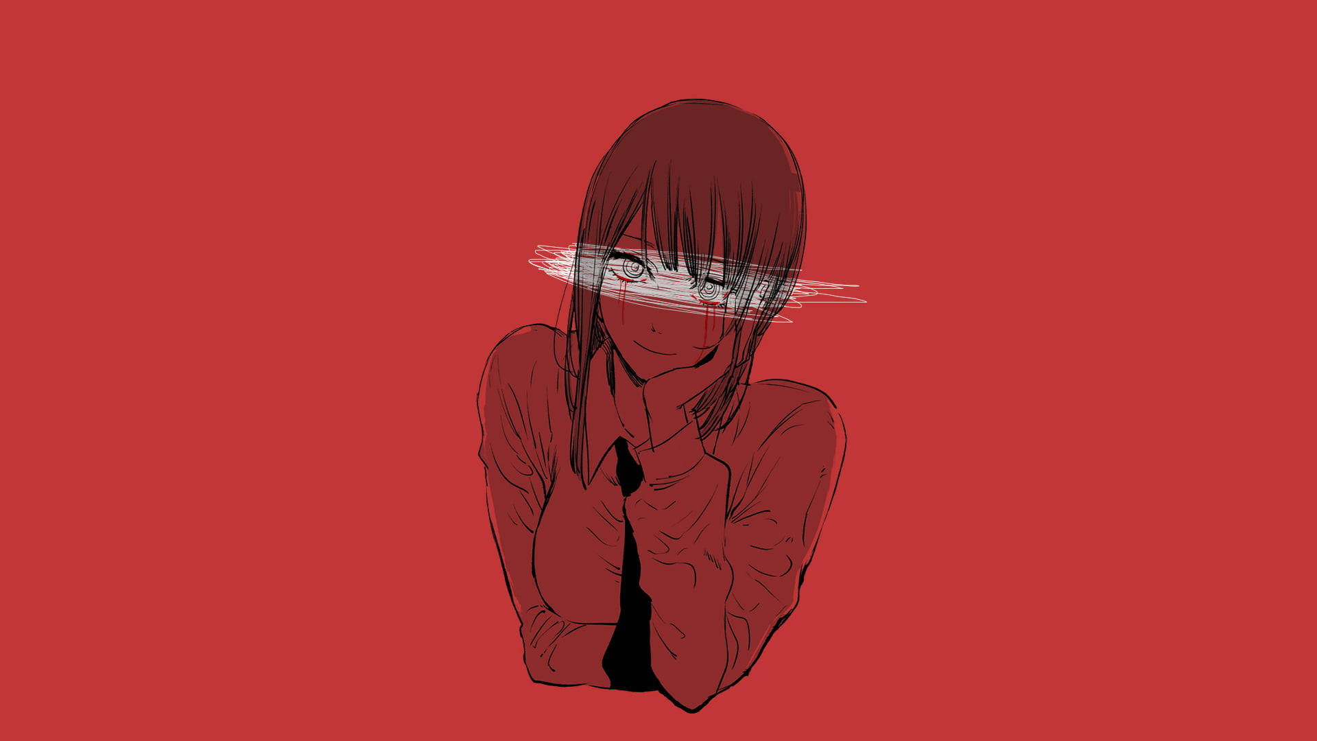 紅色動漫素描：鏈鋸人馬基瑪