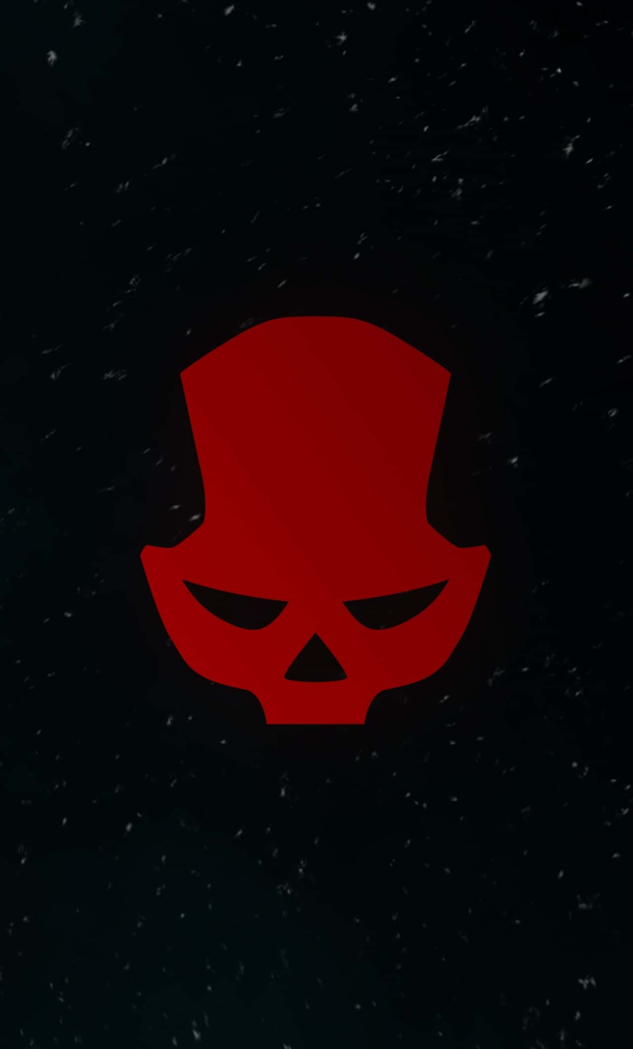 Red Skull Android The Division 背景 壁紙 — 一個大膽的紅色骷髏標誌，戴著高頂禮帽，漂浮在星光燦爛的宇宙背景上。