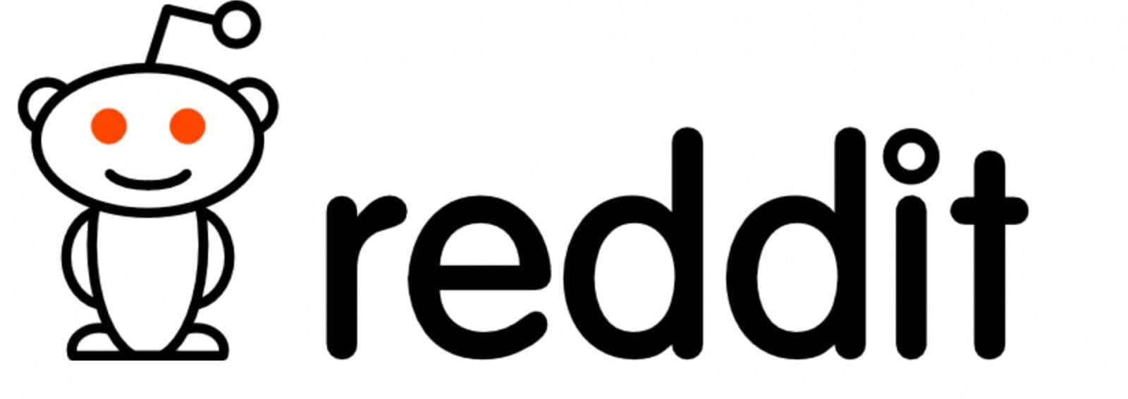 reddit 桌布 壁紙 — Reddit 標誌，白色外星人吉祥物，橙色眼睛，微笑臉龐，旁邊是粗體黑色小寫字母 'reddit'。
