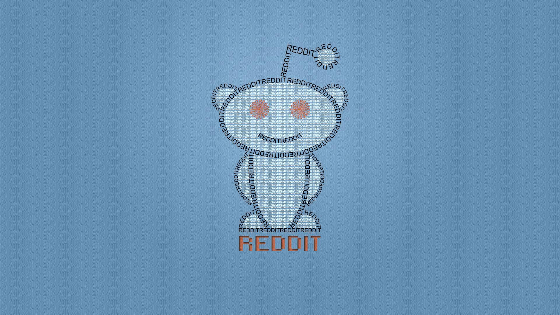 由重複文字在藍色背景上組成的 Reddit 外星人標誌