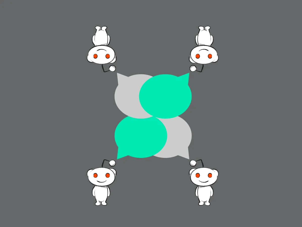 四個 Reddit 外星人角色圍繞對話氣泡