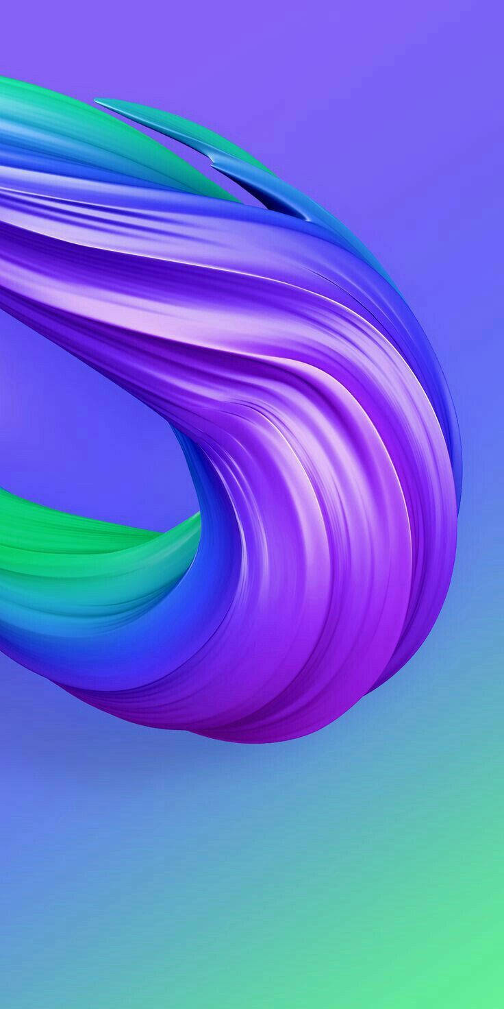 Redmi 9 紫綠編織紋理壁紙 壁紙 — 充滿活力的紫色、藍色和綠色數碼漩渦在漸變背景上動態流動。