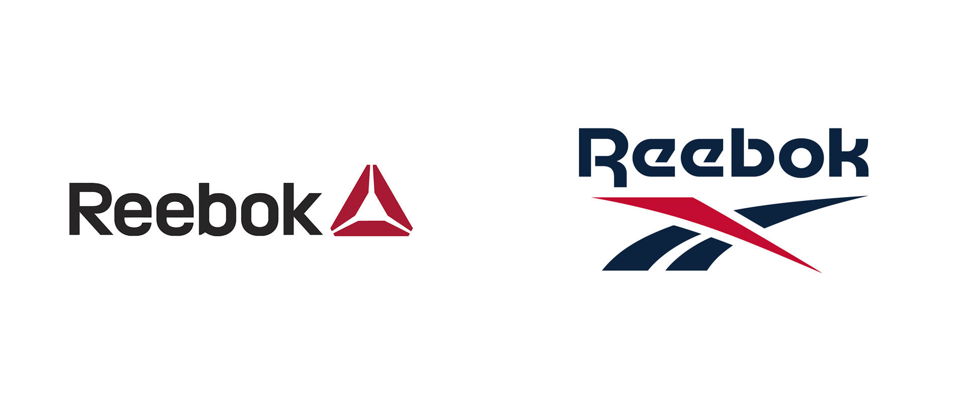 兩個 Reebok 品牌標誌並排顯示在白色背景上。