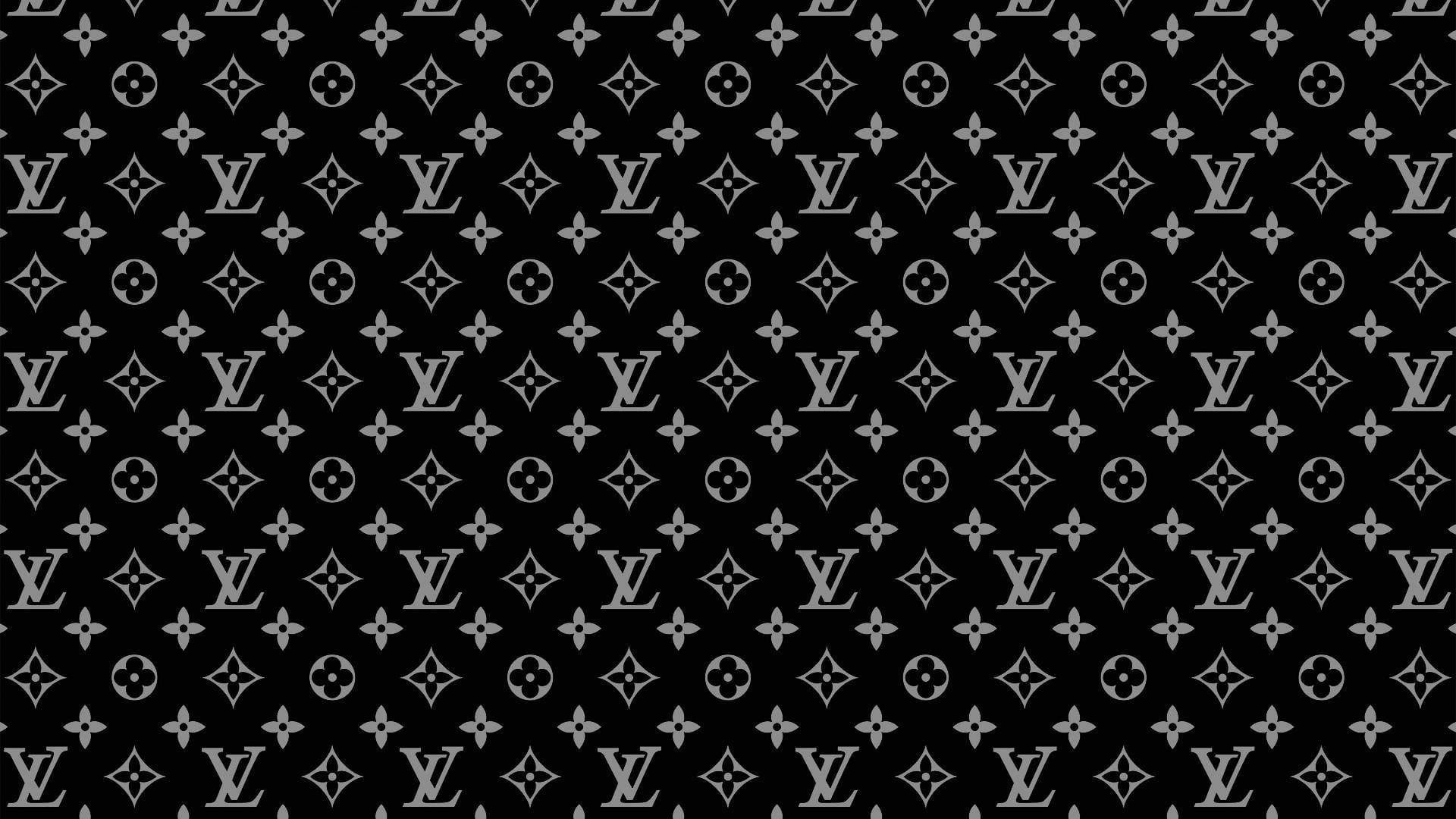 黑白 Louis Vuitton 字母圖案壁紙