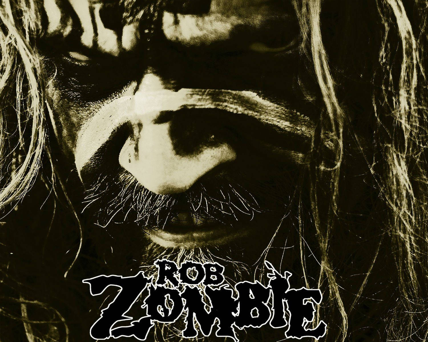 Rob Zombie 近距離肖像，長髮，表情強烈。