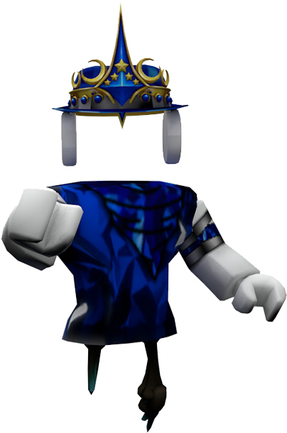 戴皇冠及藍色上衣的Roblox虛擬角色 壁紙