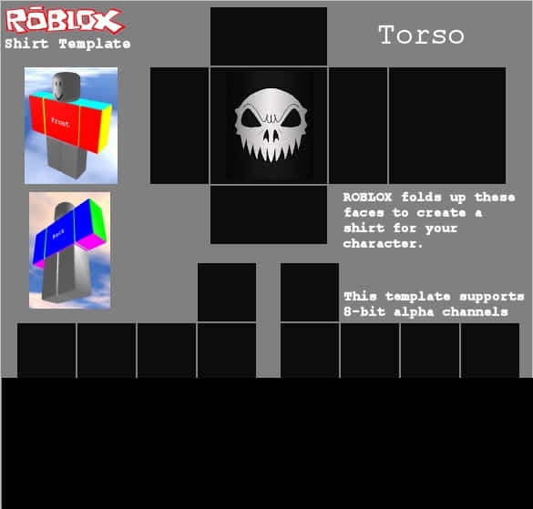 Roblox T恤模板骷髏設計 壁紙
