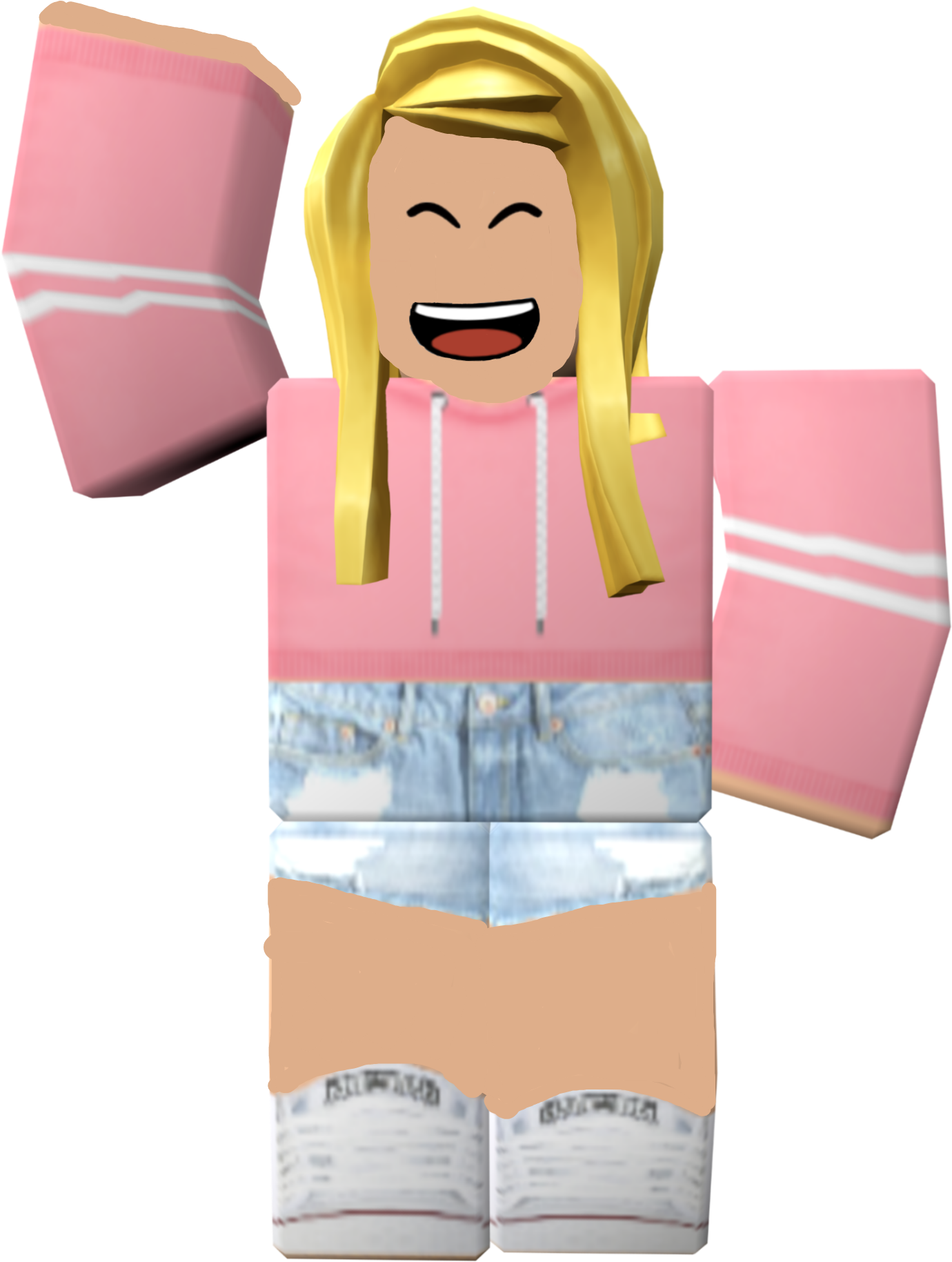 Roblox角色笑住粉紅色連帽衫 壁紙