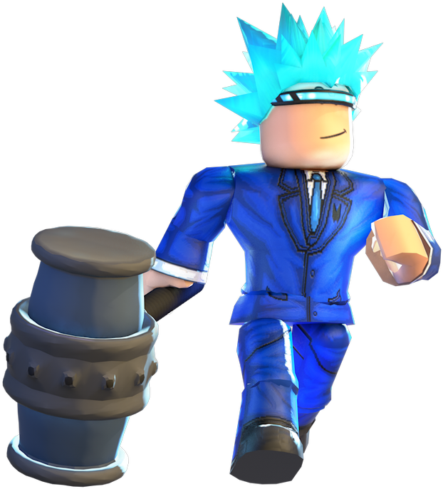 Roblox 角色藍色西裝刺蝟頭 壁紙