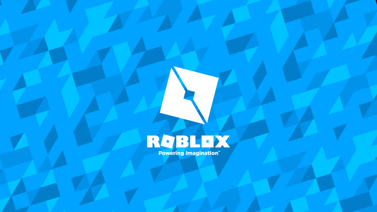 Roblox 標誌在藍色幾何背景上
