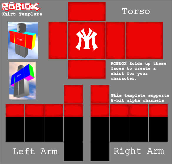 我最喜歡的T恤之一 - Roblox 衣服設計模板